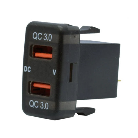 Toyota Vigo Dual USB QC3.0 Charger with Voltmeter (40x20mm) – Blue LED