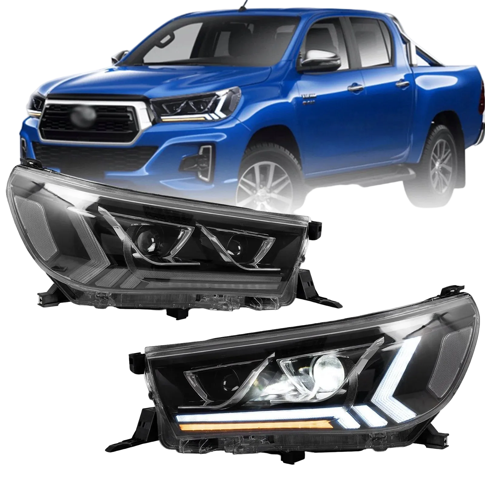 Toyota Hilux GD6 Vland LED Headlights (2016–2019) | Dual Lens Sequential Upgrade