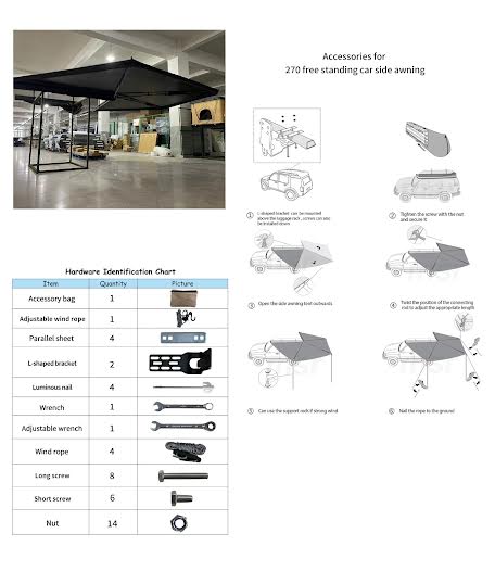 D.A.G XL 2.5M 270° Buffalo Wing Awning – Heavy Duty Vehicle Awning