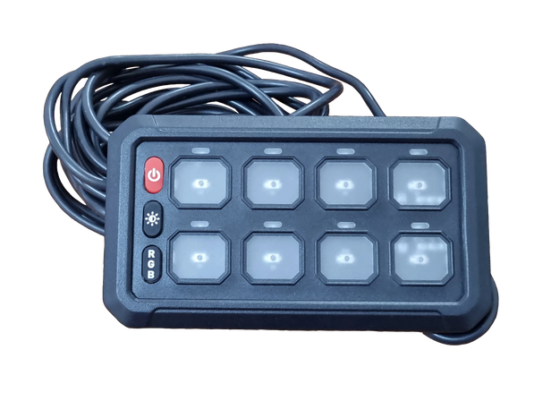 8 Gang Wired Switch Panel – Universal 12V Control System for 4x4 & Off-Road