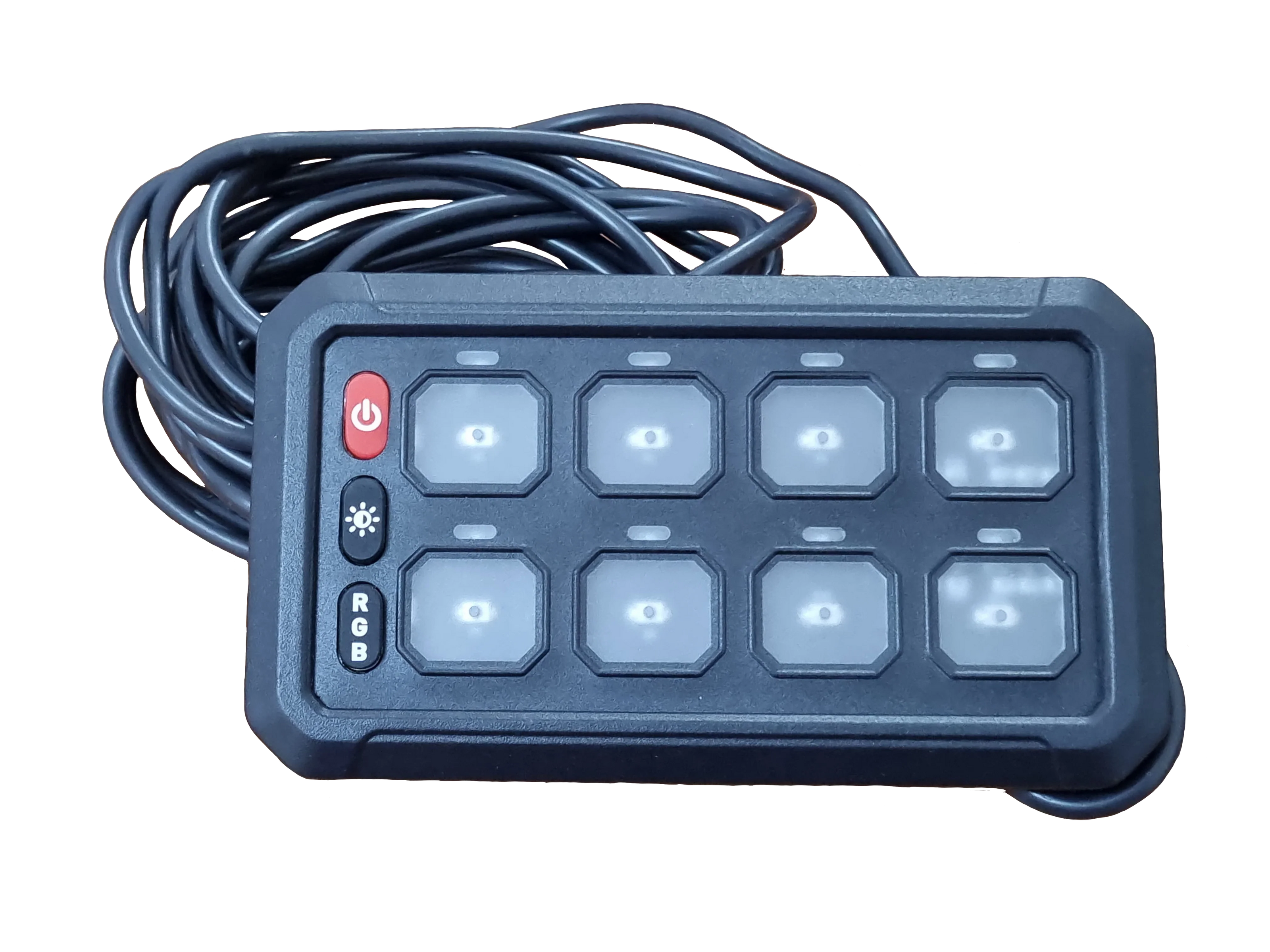 8 Gang Wired Switch Panel – Universal 12V Control System for 4x4 & Off-Road