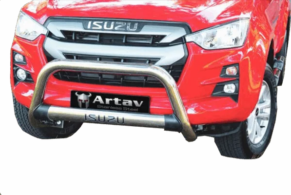 Artav Isuzu D-Max Stainless Steel Nudge Bar with Oval Cross Member – Compatible with Gen 6 RT85 & Gen 7 Models (1600091T)