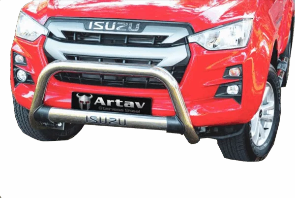 Artav Isuzu D-Max Stainless Steel Nudge Bar with Oval Cross Member – Compatible with Gen 6 RT85 & Gen 7 Models (1600091T)
