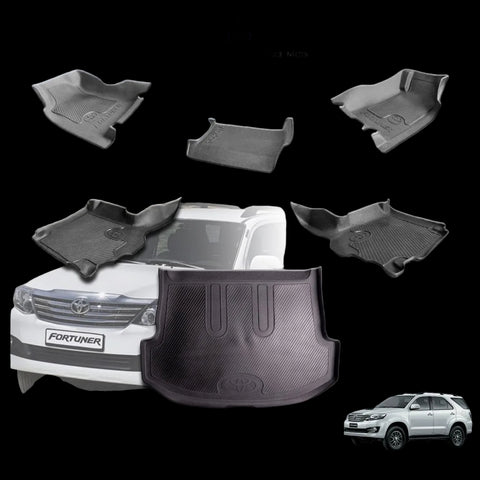 Toyota Fortuner D4D Rubber Floor Mats (2005–2015) – Heavy Duty Moulded Full Set