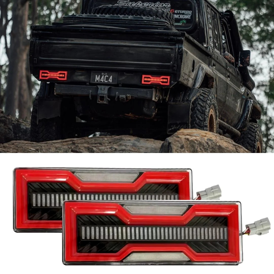 Clear/Smoked LED Tail Lights – Toyota Land Cruiser 70 Series (Full Set | Plug & Play)