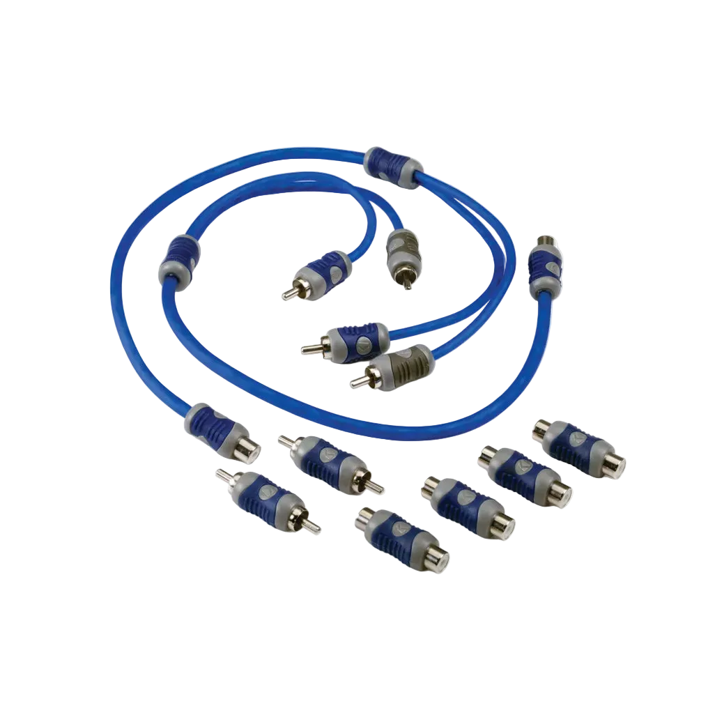 Kicker 46KIYFM RCA Y Adapter – Female to Male Splitter + Barrel Connectors