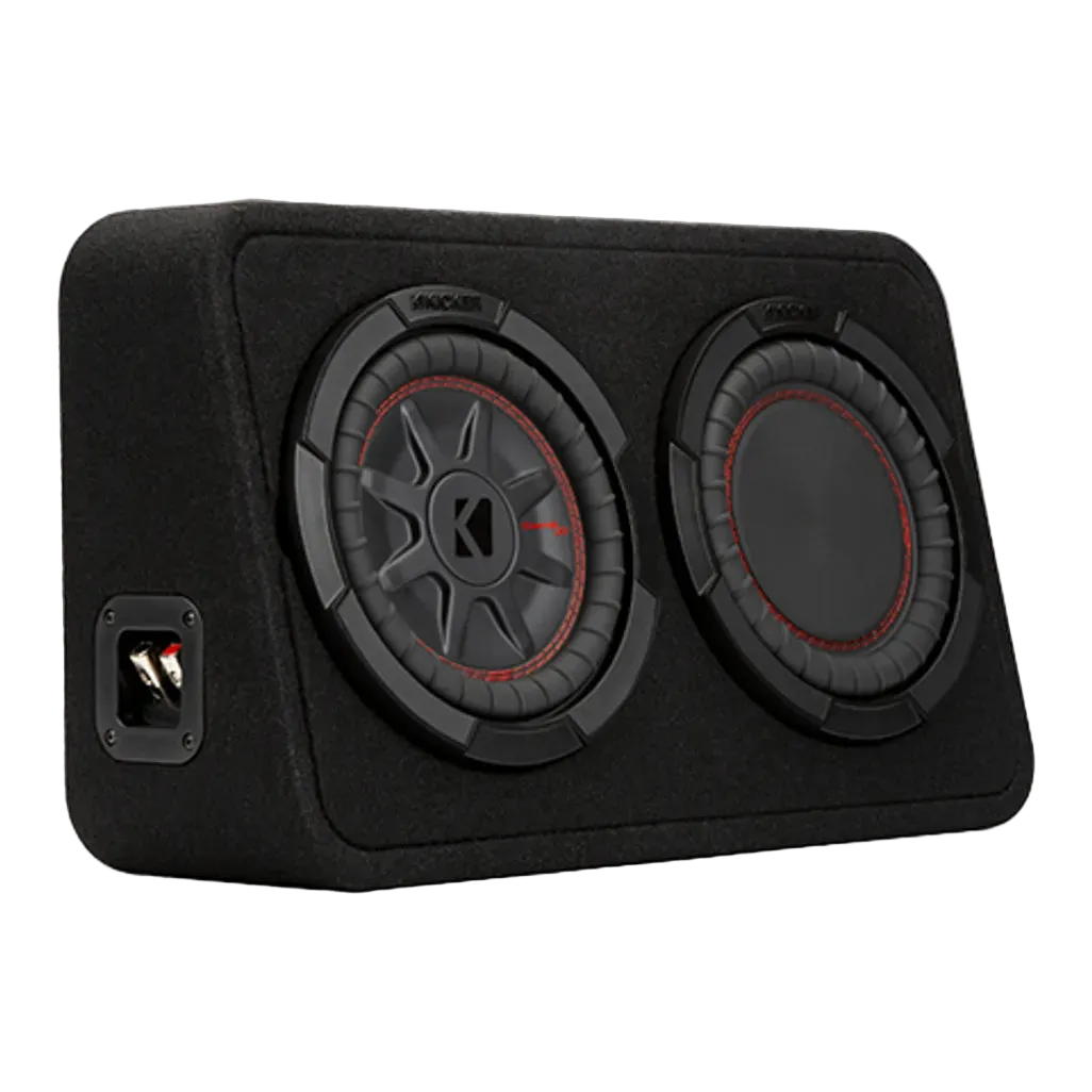 Kicker 48TCWRT102 10” Slim Loaded Subwoofer Enclosure (2-Ohm Bass System)