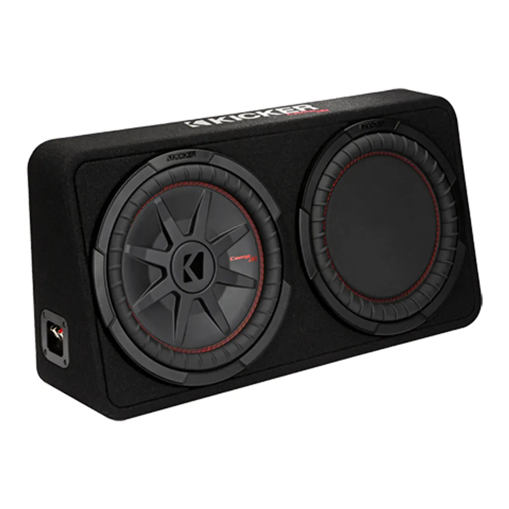 Kicker 48TCWRT122 12” Slim Loaded Subwoofer Enclosure (2-Ohm High Power Bass System)