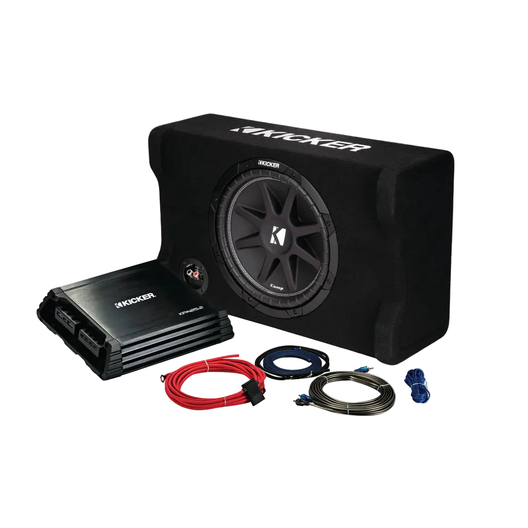 Kicker 49KKPDF212 KickPack 12” Subwoofer + Amplifier + Wiring Kit (Complete Bass System)
