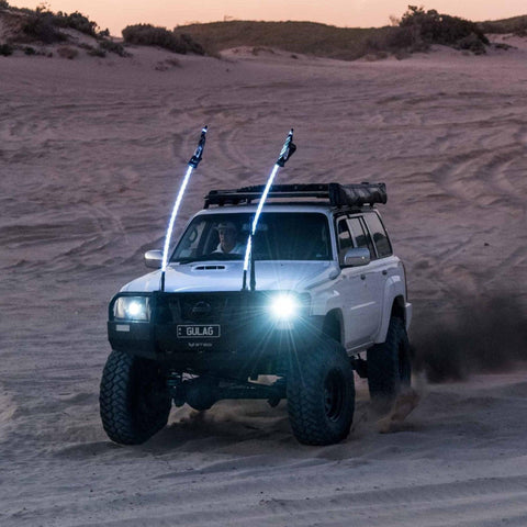 RGB LED Whip Lights (4ft / 5ft / 6ft) | Single & Double Off-Road Light Kit
