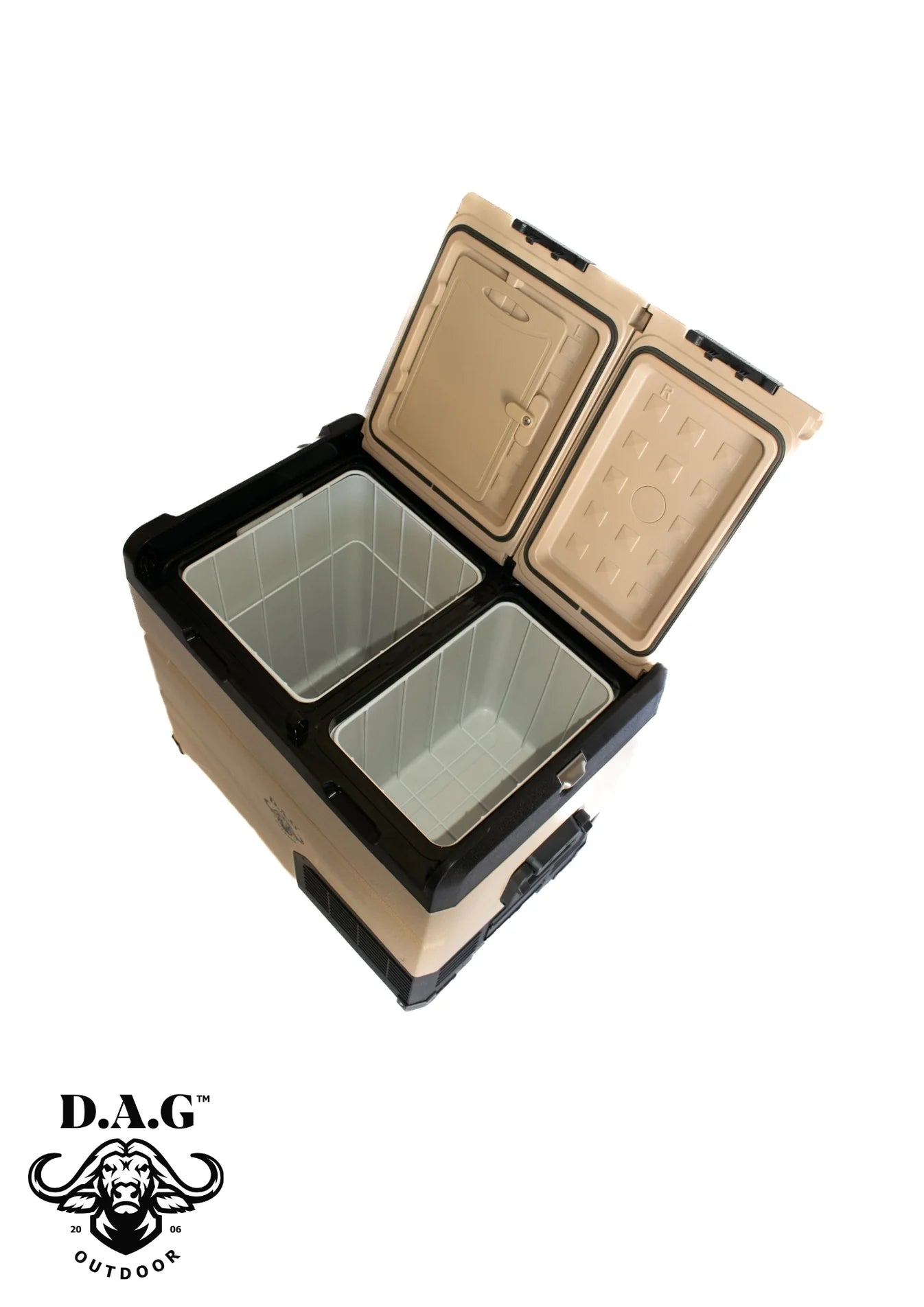 D.A.G 55L Dual Zone Double Door Fridge Freezer – 12/24V & 220V | Bluetooth App (4x4WA‑FR55DDKAL)