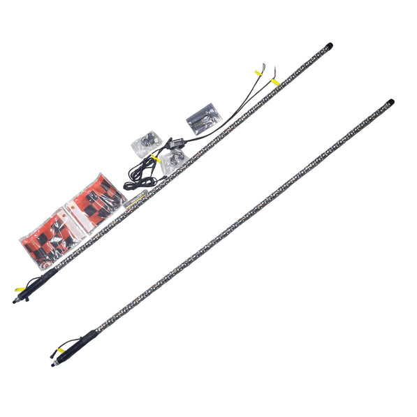 RGB LED Whip Lights (4ft / 5ft / 6ft) | Single & Double Off-Road Light Kit
