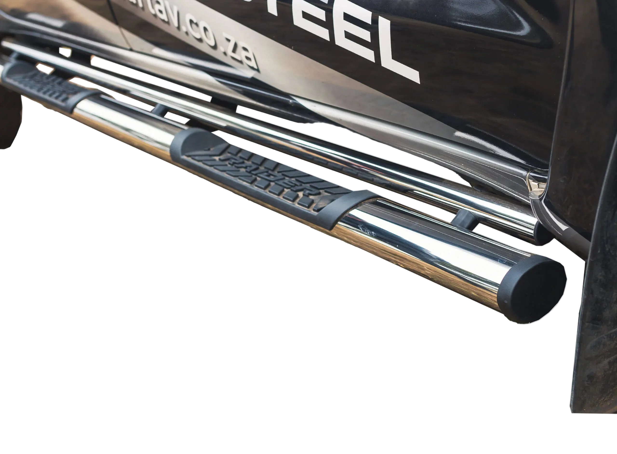 Toyota Hilux Side Steps Double/Ext Cab Stainless 2016+ (Black/Normal)