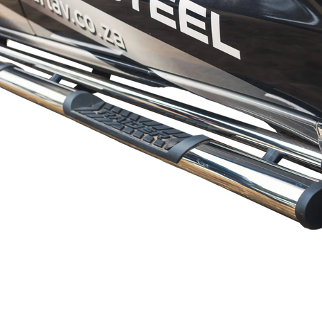 Toyota Hilux Side Steps Double/Ext Cab Stainless 2016+ (Black/Normal)
