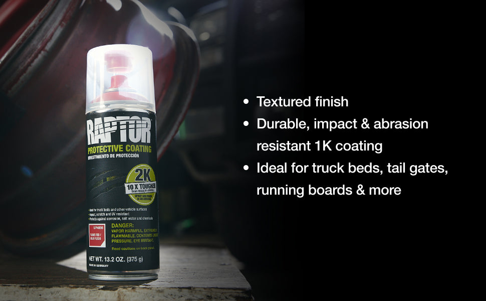 RAPTOR 2K Aerosol Protective Coating 400ml – Black Bedliner Spray