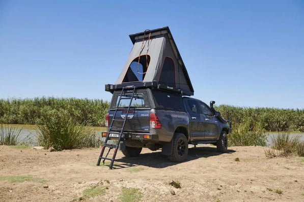 Alu‑Cab Telescopic Rooftop Tent Ladder – Adjustable & Wide Comfort Rungs