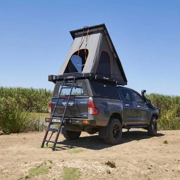 Alu‑Cab Telescopic Rooftop Tent Ladder – Adjustable & Wide Comfort Rungs