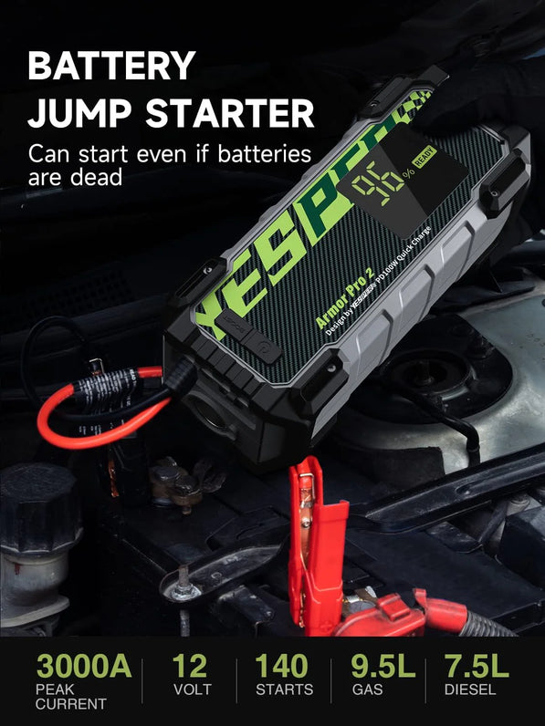 Yesper Armour 3000A Jump Starter – 12V Heavy Duty Power Bank (20 000mAh)