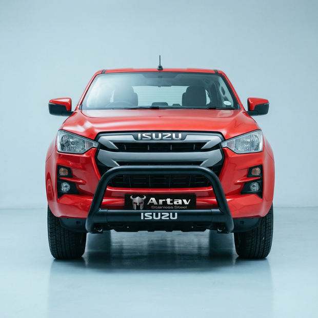 Artav Isuzu D-Max Stainless Steel Nudge Bar with Oval Cross Member – Compatible with Gen 6 RT85 & Gen 7 Models (1600091T)