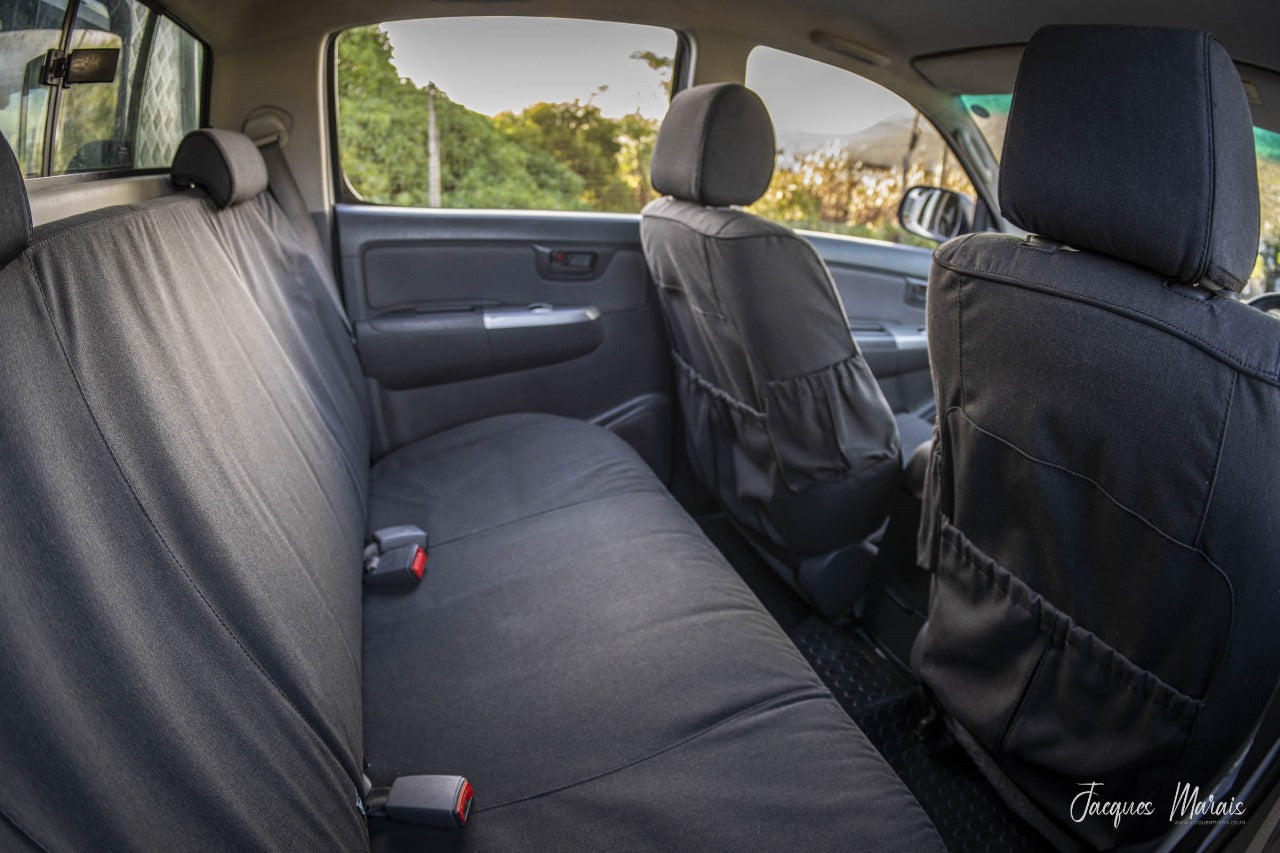 Toyota Hilux Tougher Canvas Seat Covers – Single & Double Cab (2005+) Heavy Duty Polycotton Protection