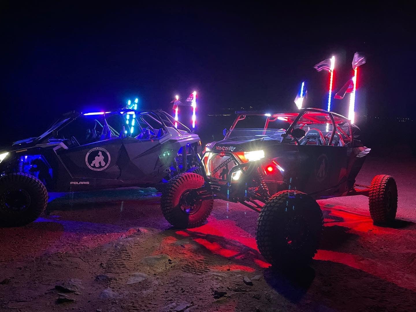 RGB LED Whip Lights (4ft / 5ft / 6ft) | Single & Double Off-Road Light Kit