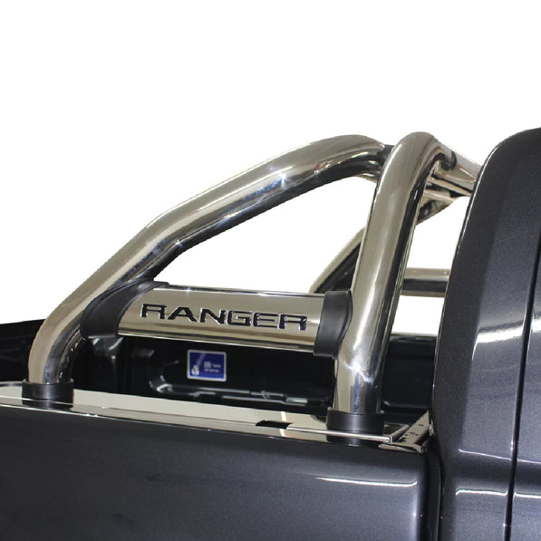 Artav Ford Ranger T6 Facelift Sports Bar Stainless (Black Base Plates) 2012-2022