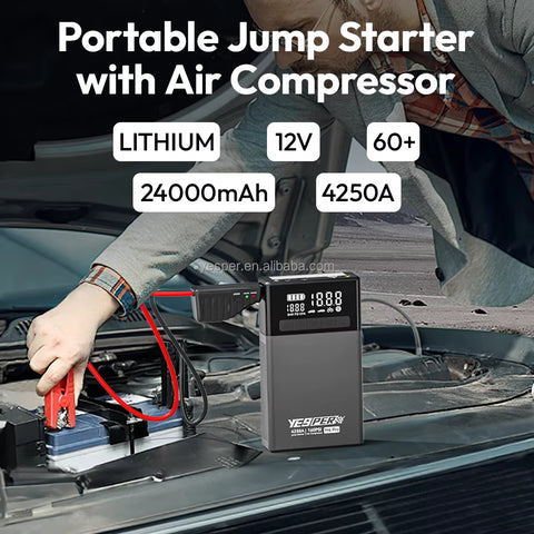 Yesper Almighty M6 Pro Jump Starter – 4250A 4-in-1 Power Bank & Air Compressor (160 PSI)