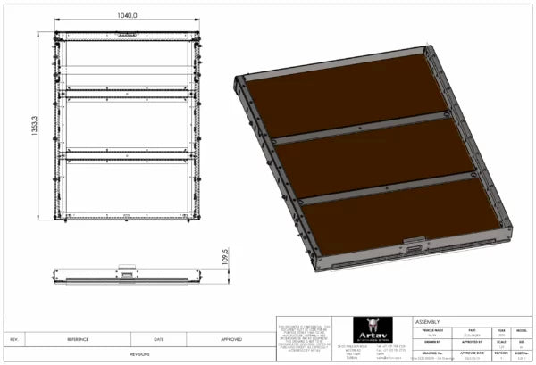 Artav EeziLoader Cargo Slide Tray - Toyota Hilux GD6 - 2016+ Double Cab Model Only