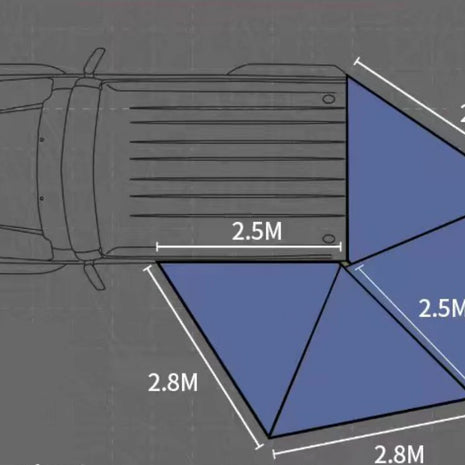 D.A.G XL 2.5M 270° Buffalo Wing Awning – Heavy Duty Vehicle Awning