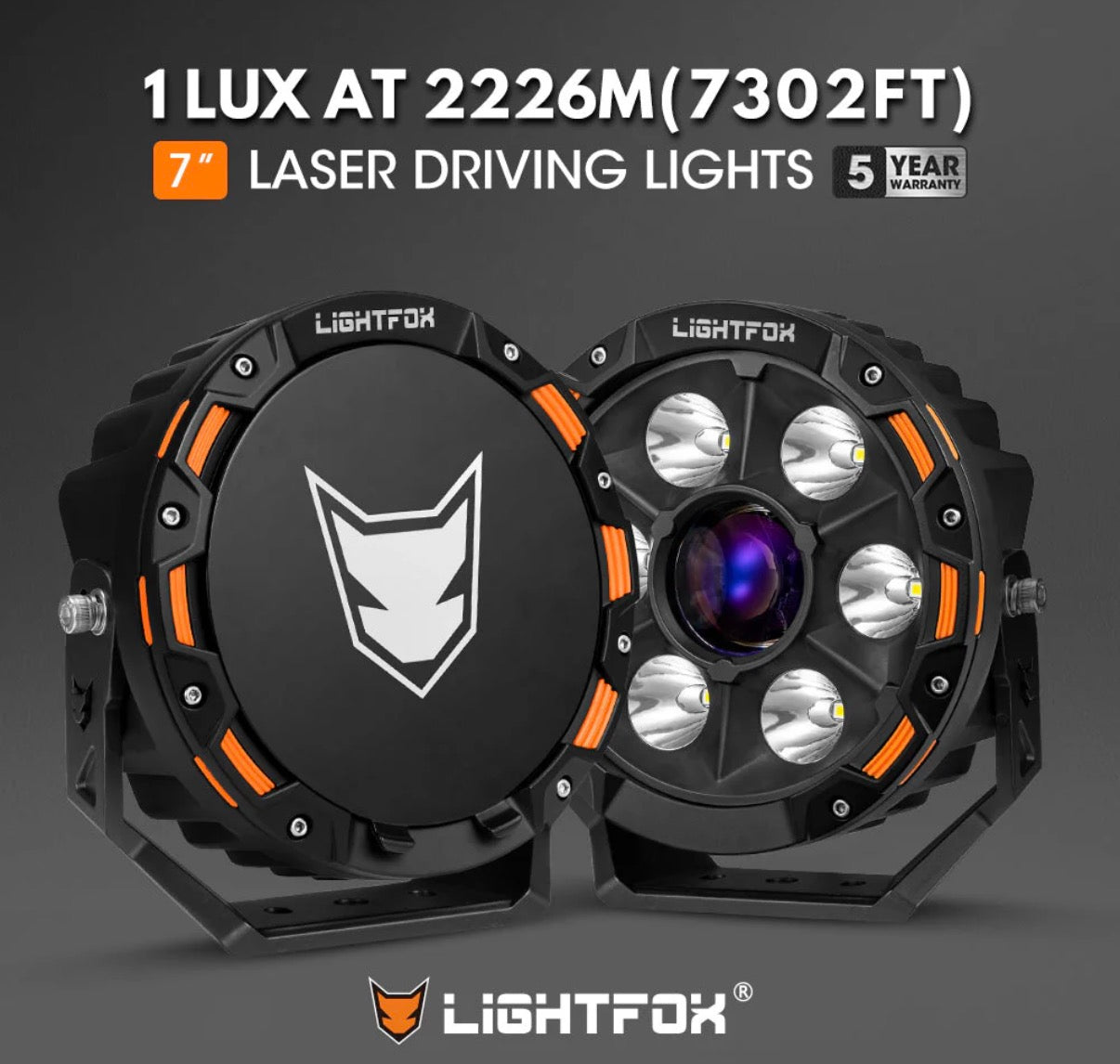 LightFox 7” & 9” Laser + LED Driving Lights (Pair) | Long-Range Off-Road Spotlights