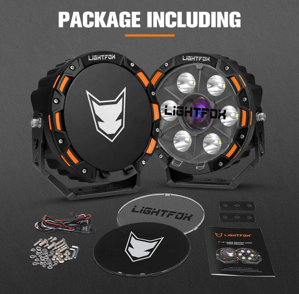 LightFox 7” & 9” Laser + LED Driving Lights (Pair) | Long-Range Off-Road Spotlights