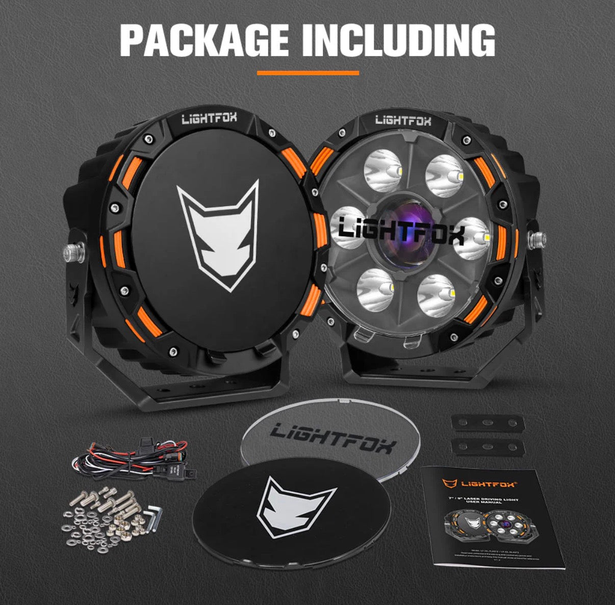 LightFox 7” & 9” Laser + LED Driving Lights (Pair) | Long-Range Off-Road Spotlights