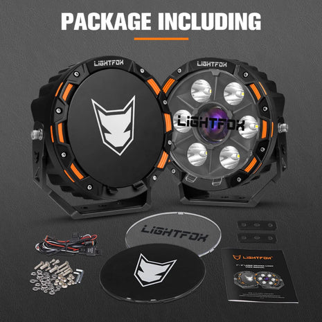 LightFox 7” & 9” Laser + LED Driving Lights (Pair) | Long-Range Off-Road Spotlights