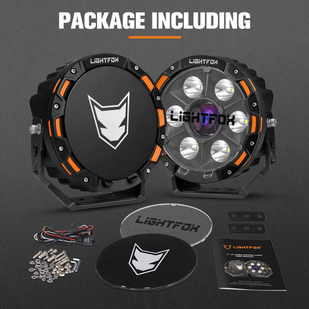 LightFox 7” & 9” Laser + LED Driving Lights (Pair) | Long-Range Off-Road Spotlights