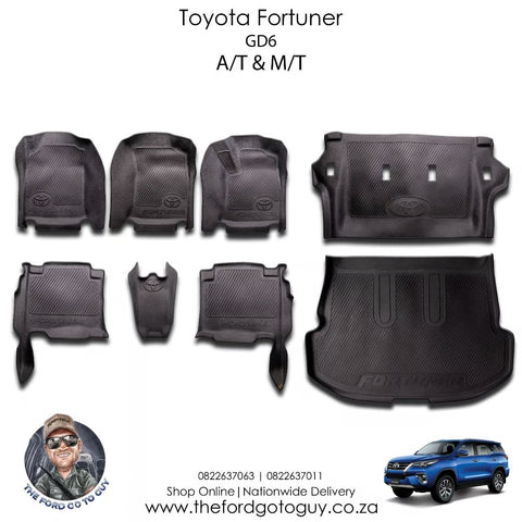 Toyota Fortuner GD6 Rubber Floor Mats (2016–2022) – Heavy Duty Moulded Set