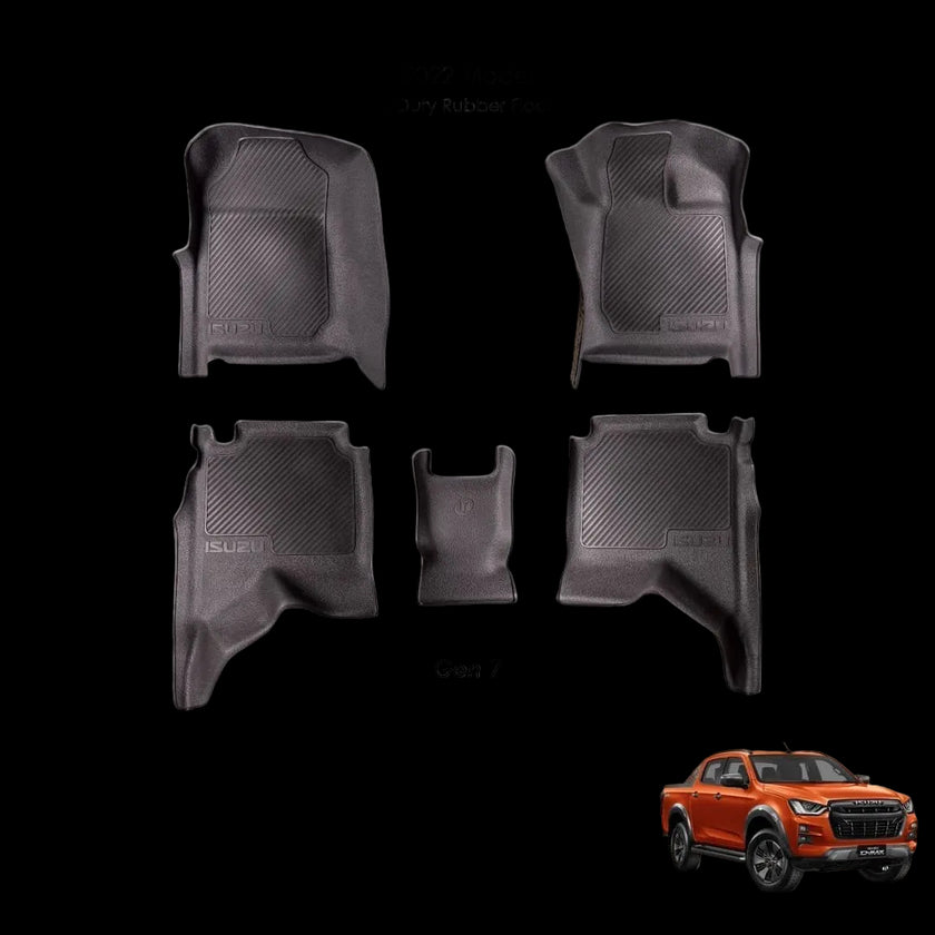 Isuzu D-Max Gen 7 Rubber Floor Mats (2022–Present) – Heavy Duty Moulded Set
