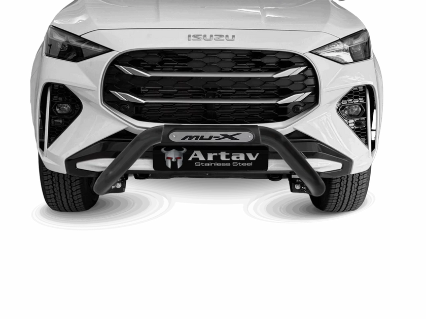 Artav Isuzu MU-X Black / Stainless Steel PDC Nudge Bar (2025+) – Front Protection Bar