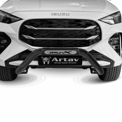 Artav Isuzu MU-X Black / Stainless Steel PDC Nudge Bar (2025+) – Front Protection Bar