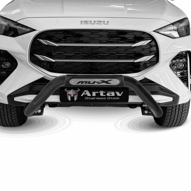 Artav Isuzu MU-X Black / Stainless Steel PDC Nudge Bar (2025+) – Front Protection Bar