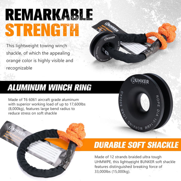 Bunker Indust Synthetic Soft Shackle with winch Ring