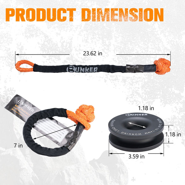 Bunker Indust Synthetic Soft Shackle with winch Ring