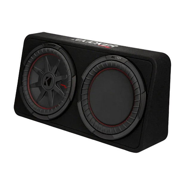 Kicker 48TCWRT122 12” Slim Loaded Subwoofer Enclosure (2-Ohm High Power Bass System)