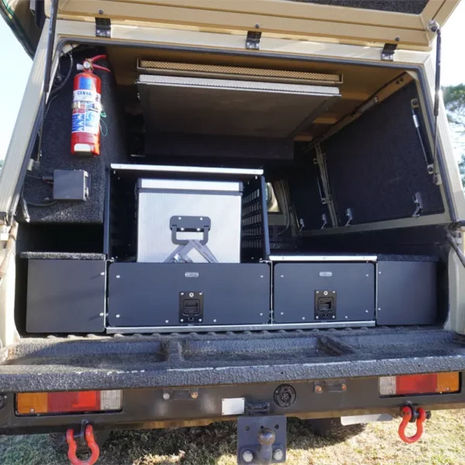 Zambezi Twin Drawer System – Toyota Land Cruiser 79 (Heavy-Duty Load Bin Storage Solution)
