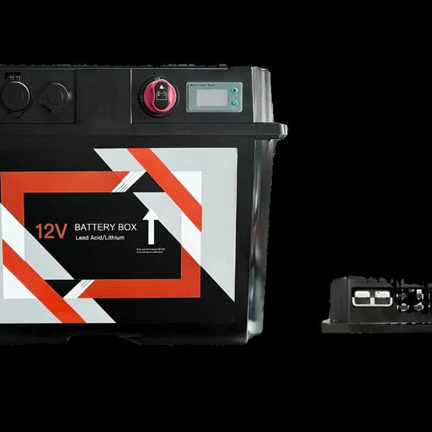 Lumeno 12V Battery Box with DC Charger – Smart Dual Battery System with Anderson Plugs, USB & Charge Manager