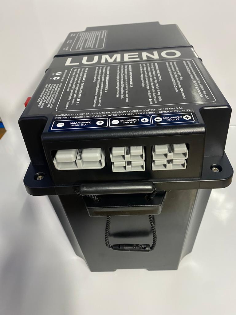 Lumeno 12V Portable Battery Box – Dual Battery System with Anderson Plugs, USB & Display | 4x4 Camping Power Solution