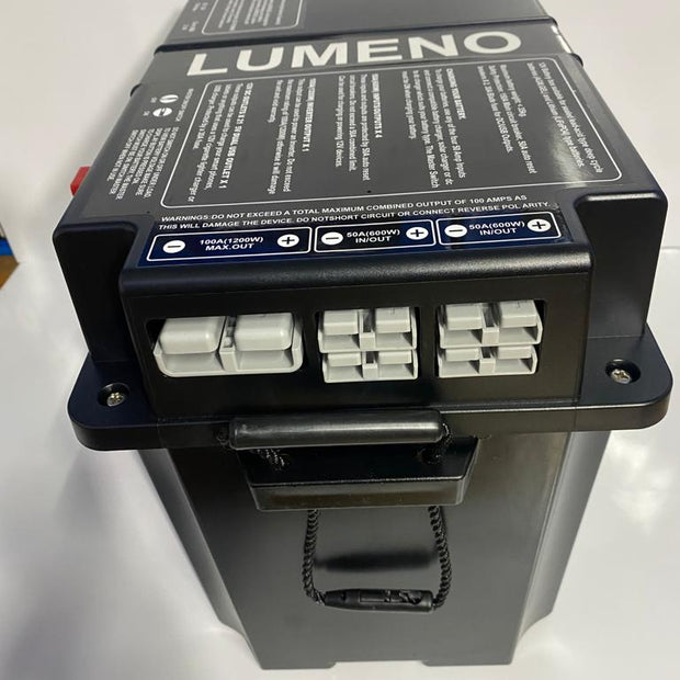 Lumeno 12V Portable Battery Box – Dual Battery System with Anderson Plugs, USB & Display | 4x4 Camping Power Solution