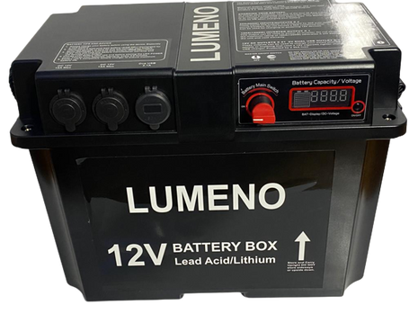 Lumeno 12V Portable Battery Box – Dual Battery System with Anderson Plugs, USB & Display | 4x4 Camping Power Solution