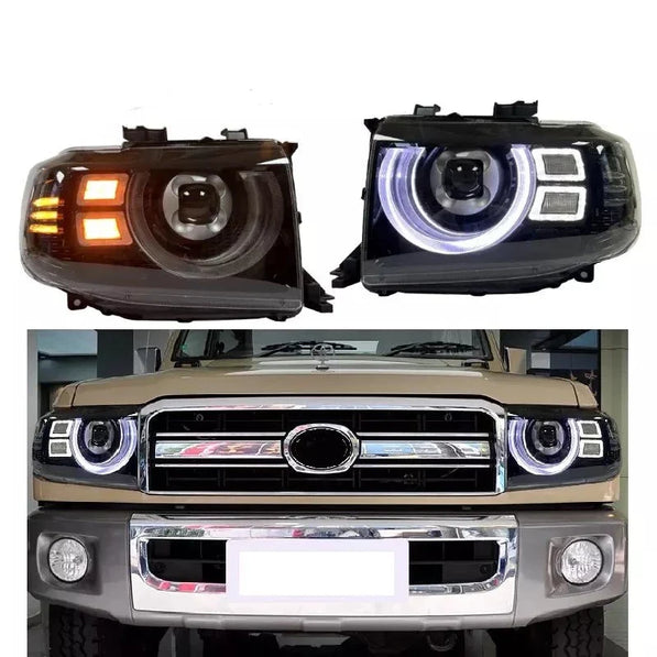 Toyota Land Cruiser 76/79 Series LED Headlight Set | Defender Style Upgrade