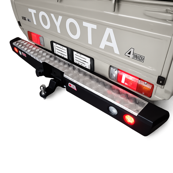Rear Replacement Steel Bumper with Towbar – Toyota Land Cruiser 70 Series Pick‑Up – 2007–Current