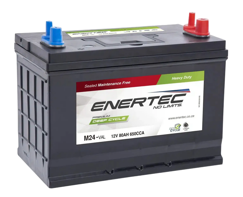 Enertec 12V 80Ah Deep Cycle Battery | Maintenance-Free Auxiliary Power